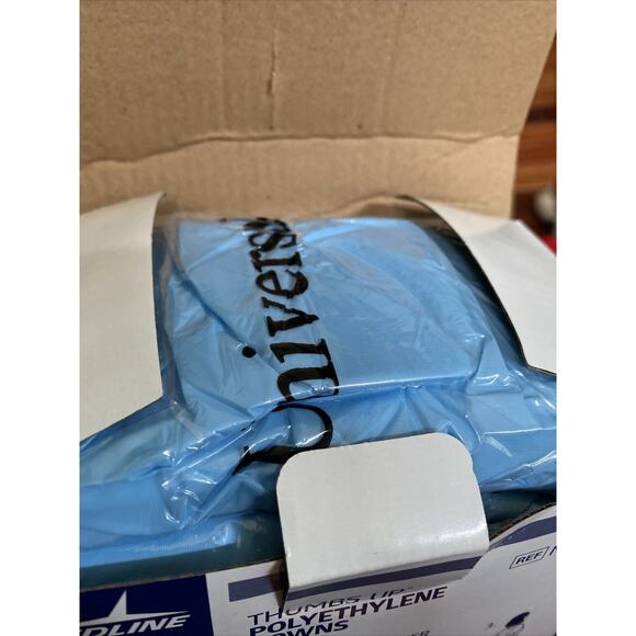 Medline NONTH180 Thumbs Up Polyethylene Blue Isolation Gowns (75) NEW Medical - Picture 7 of 7